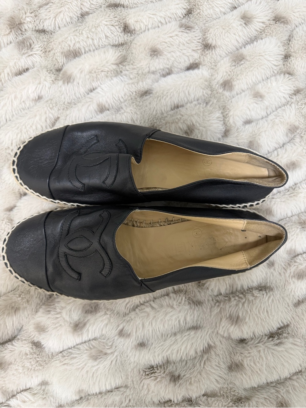 Authentic Chanel Black Leather Espadrilles - Picture 6 of 10
